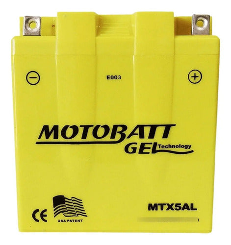 Bateria Motobatt MTX5AL AGM 12V 5Ah Yamaha Crypton 115 Factor Xtz Rd 125 Factor 150 Rd 350