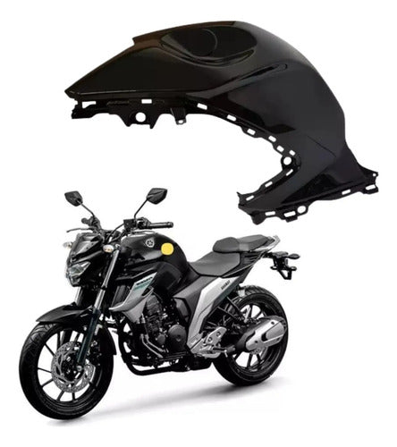 Carenagem Capa do Tanque Esquerda Yamaha Fazer Fz25 250 2018 a 2024 Preto Brilhante