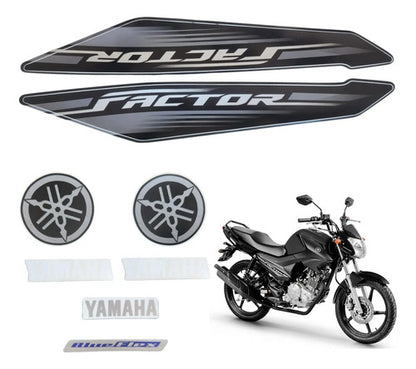 Kit Adesivos JS Yamaha Factor 125 2019 a 2022 Preto