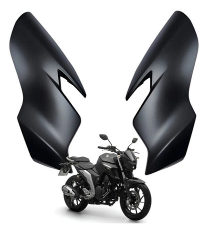 Par de Carenagens Laterais do Farol Paramotos Yamaha Fazer Fz25 250 2022 a 2024 Preto Fosco