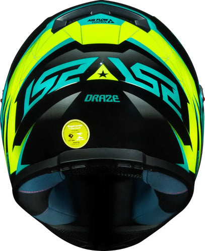 Capacete LS2 FF358 Draze Preto Amarelo Verde Brilhante Tamanho 54/XS