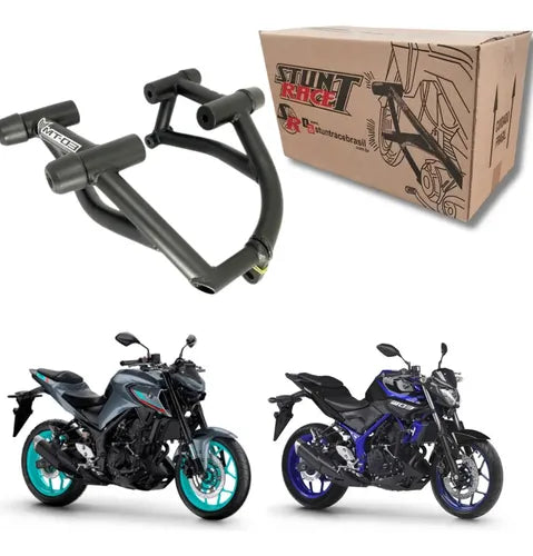 Protetor de Motor Stunt Race Cage Yamaha Mt-03 2016 em diante Preto Fosco