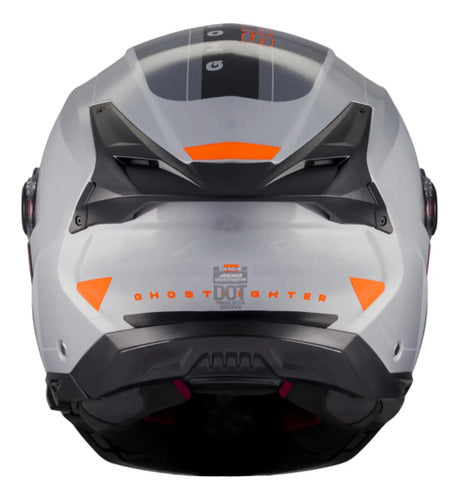 Capacete Escamoteável Axxis Ghostfighter SV Sleek Cinza Laranja Preto Brilhante Tamanho 60