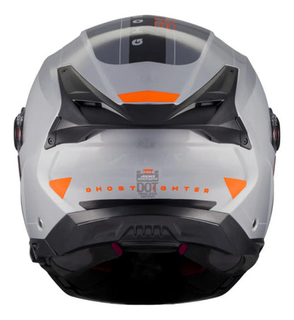 Capacete Escamoteável Axxis Ghostfighter SV Sleek Cinza Laranja Preto Brilhante Tamanho 60