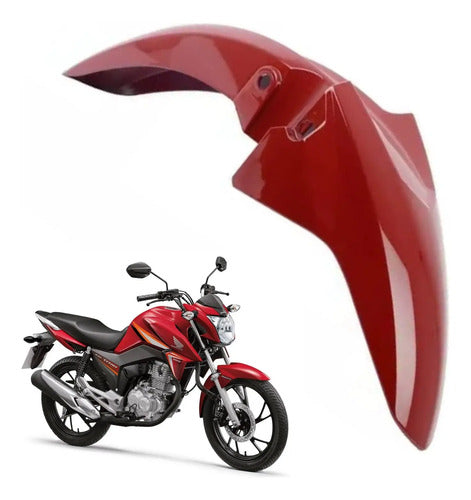 Paralama Dianteiro sem Suporte Paramotos Honda Cg 160 Titan Fan 2016 a 2021 Vermelho