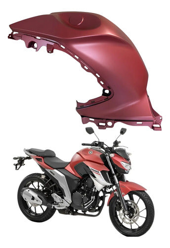Capa do Tanque Esquerda Yamaha Fazer Fz25 250 2018 a 2019 Vermelho Fosco