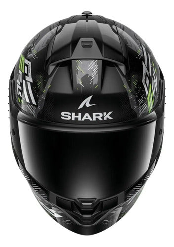 Capacete Shark Ridill 2 Molokai com Óculos Solar Interno Preto Verde Brilhante