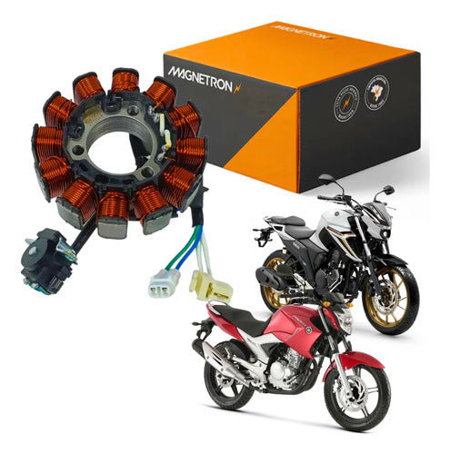 Magneto Estator com Bobina de Pulso Magnetron Yamaha Fazer Lander 250 Xtz 250x