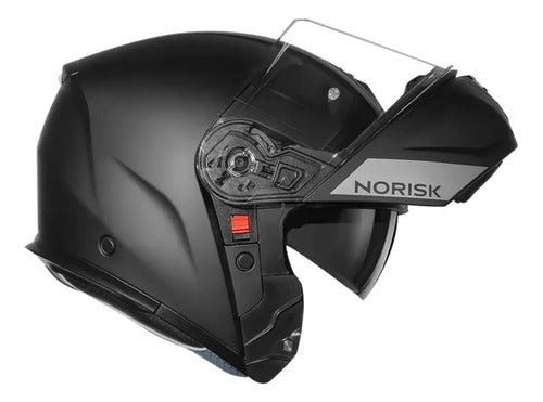 Capacete Escamoteável Norisk Vortex Solid com Óculos Solar Interno Preto Fosco