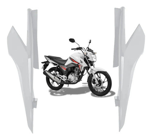 Par de Rabetas Laterais Paramotos Honda Cg 160 Titan 2016 Branco