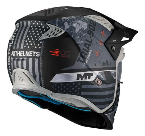 Capacete MT Helmets Streetfighter SV S Belic com Óculos Solar Interno Cinza Fosco