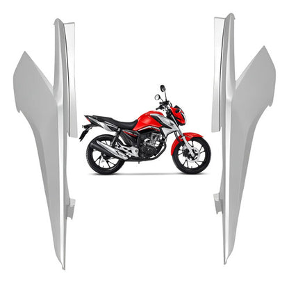 Par de Rabetas Laterais Paramotos Honda Cg 160 Titan 2016 a 2024 Prata