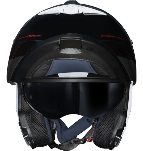 Capacete Escamoteável Norisk Force II Kore com Óculos Solar Interno Prata Brilhante