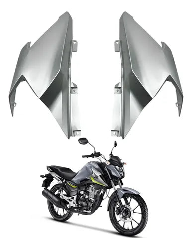 Par de Aletas Abas do Tanque Paramotos Honda Cg 160 Titan 2025 em diante Cinza Perolizado