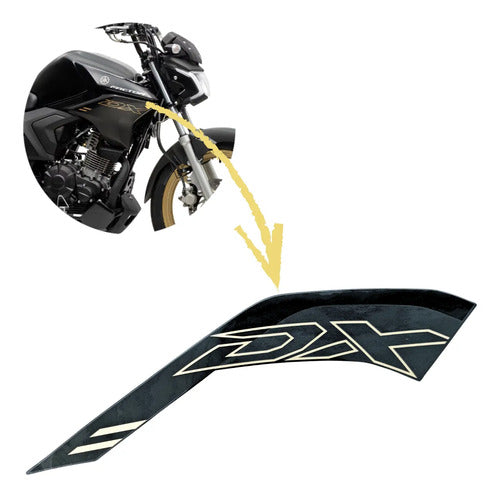 Adesivo da Aba do Tanque Direita Yamaha Factor Dx 150 2025 Preto Metálico