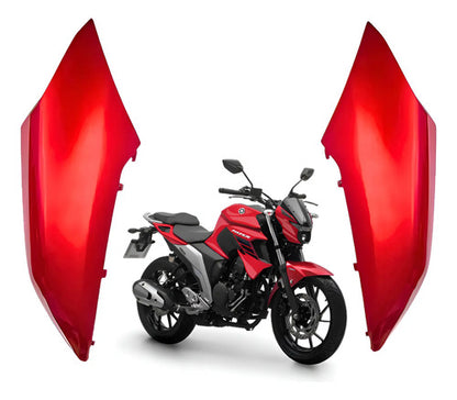 Par de Abas do Tanque Superiores Paramotos Yamaha Fazer Fz25 250 2018 a 2025 Vermelho