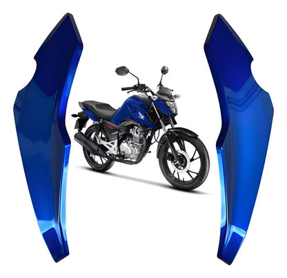 Par de Carenagens Laterais do Farol Paramotos Honda Cg 160 Titan Fan Start 2025 em diante Azul