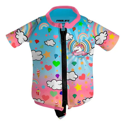 Colete Salva Vidas Infantil Camisa Praia Flutuadora Prolife Unicórnio