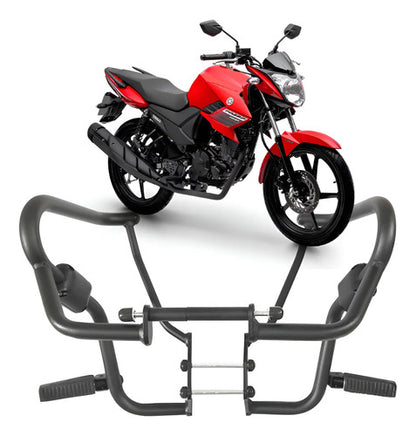 Protetor de Motor com Pedaleira Chapam Yamaha Factor 125 Fazer Factor 150 Preto Fosco