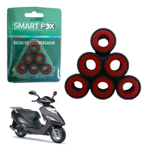 Jogo de Contrapesos Roletes da Embreagem Smartfox Honda Pcx 150 Suzuki Burgman 125 6 Peças