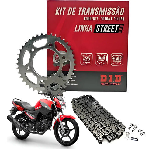 Kit Relação DID com Retentor Yamaha Factor 150 2016 a 2025 428HXV 124L 39/14T