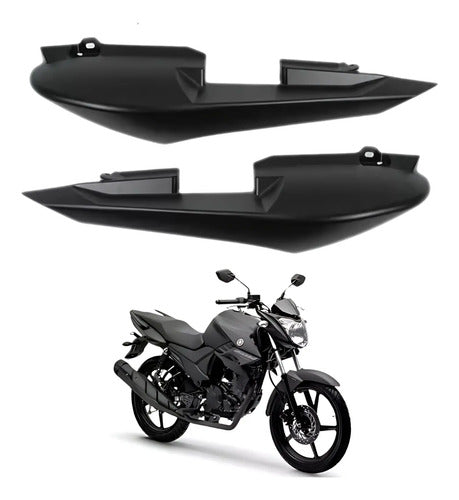Par de Rabetas Laterais Paramotos Yamaha Fazer 150 2022 a 2024 Preto Fosco