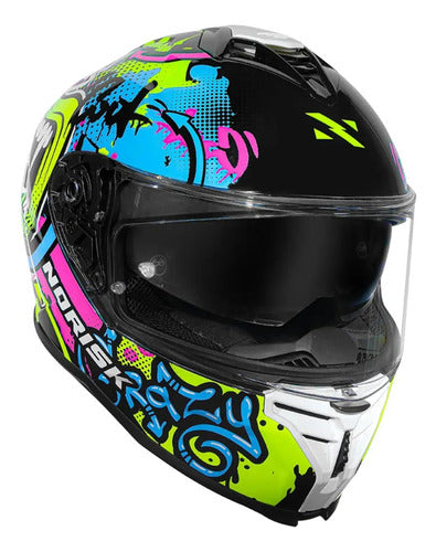Capacete Norisk Strada II Wow com Óculos Solar Interno Preto Amarelo