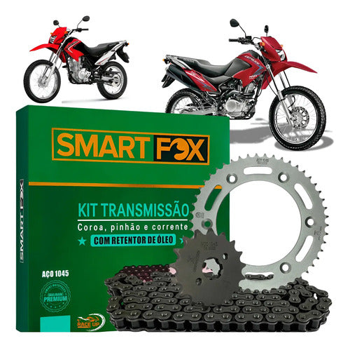 Kit Relação Smartfox com Retentor Honda Bros 150 2003 em diante 428OH 130L 50/17T