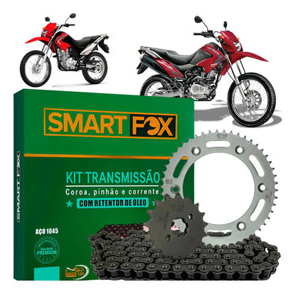 Kit Relação Smartfox com Retentor Honda Bros 150 2003 em diante 428OH 130L 50/17T