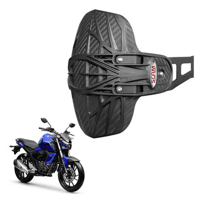 Paralama Traseiro Antispray Scam Yamaha Fazer Fz15 150 2023 a 2025 Preto Fosco