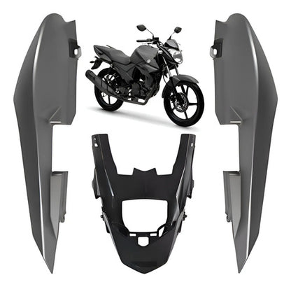 Rabeta Lateral Completa Paramotos Yamaha Fazer 150 2020 a 2021 Cinza Fosco