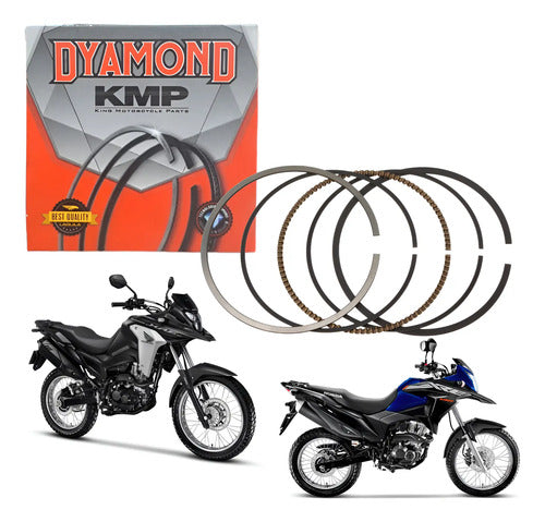 Jogo de Anéis do Pistão KMP Dyamond Honda Xre 190 2016 a 2026 1,00