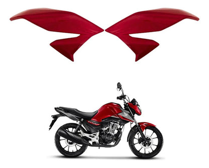 Par de Aletas Abas do Tanque Paramotos Honda Cg 160 Titan 2022 a 2024 Vermelho Pimenta