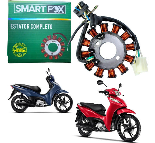 Magneto Estator com Bobina de Pulso Smartfox Honda Biz 125 2018 a 2025