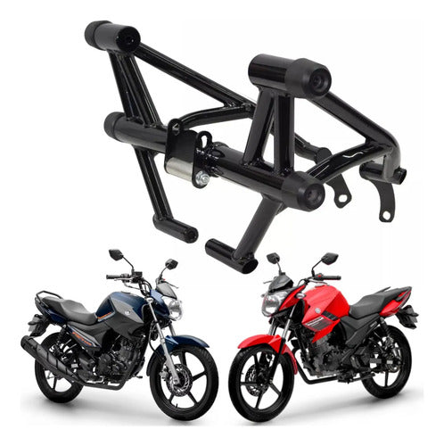 Protetor de Motor Stunt Race Street Cage Yamaha Factor 125 Fazer Factor 150 Preto Brilhante