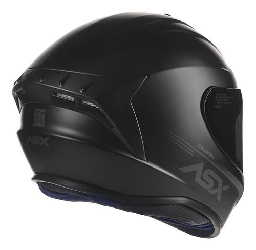 Capacete ASX Draken Solid Preto Fosco