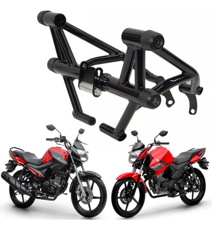 Protetor de Motor Stunt Race Street Cage Yamaha Factor 125 Fazer Factor 150 Preto Brilhante
