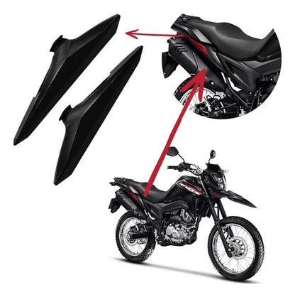 Par de Tampas Laterais Traseiras Paramotos Honda Bros 160 2025 em diante Preto