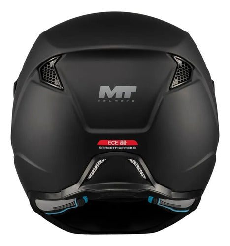 Capacete MT Helmets Streetfighter SV S Pure com Óculos Solar Interno Preto Fosco
