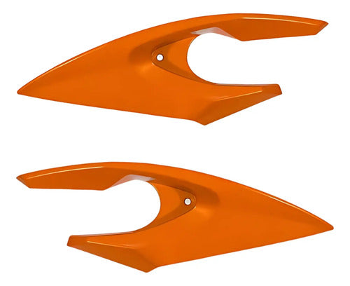 Par de Carenagens Laterais do Farol Paramotos Yamaha Fazer 150 2014 a 2015 Laranja Metálico