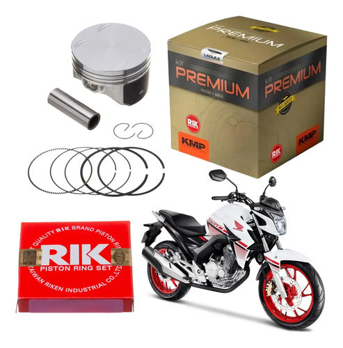 Kit Pistão com Anéis KMP Premium Honda Cb 250f Twister 2016 a 2022 Crf 250f 2019 a 2025 0,50 mm