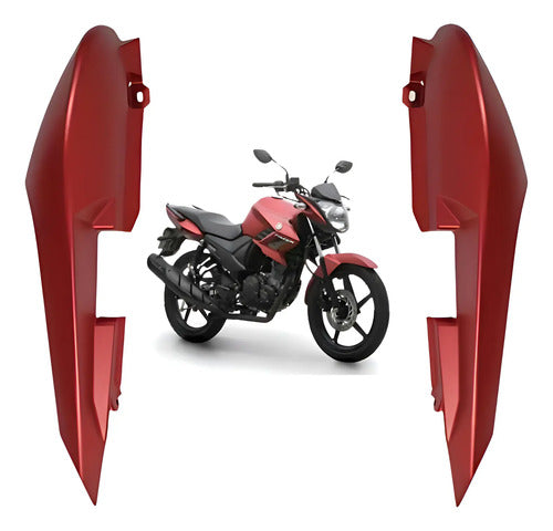 Par de Rabetas Laterais Paramotos Yamaha Fazer 150 2019 a 2022 Vermelho Fosco