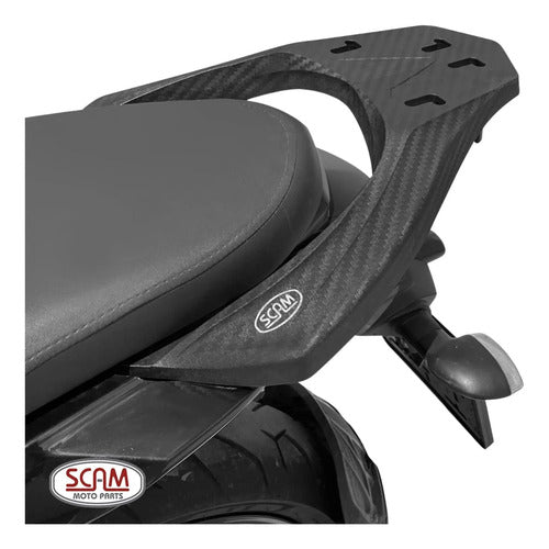 Suporte de Baú Bagageiro Scam Fiberforce Yamaha Fazer Fz15 150 2023 em diante