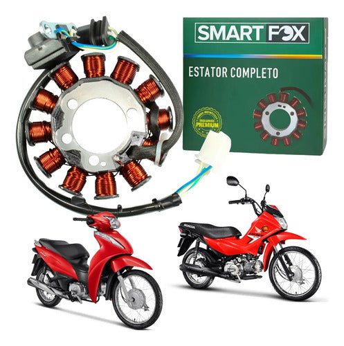 Magneto Estator com Bobina de Pulso Smartfox Honda Pop 110i Biz 110i 2016 a 2025