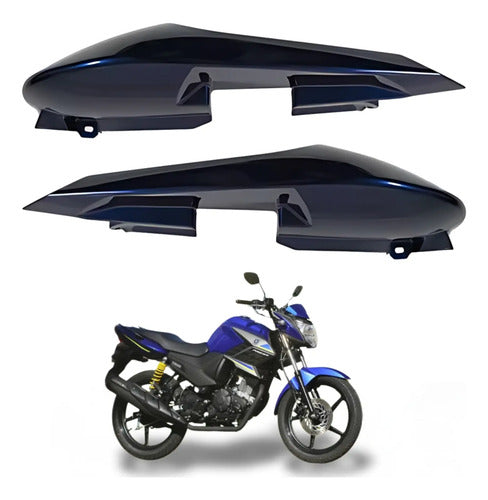 Par de Rabetas Laterais Paramotos Yamaha Fazer 150 2020 a 2021 Azul Metálico