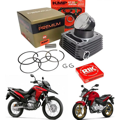 Kit Cilindro Pistão Anéis e Juntas KMP Premium Honda Xre 300 2009 a 2022 Cb 300r 2009 a 2015