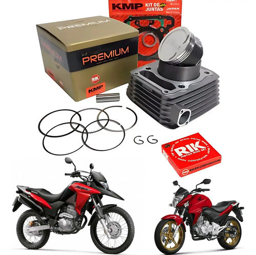 Kit Cilindro Pistão Anéis e Juntas KMP Premium Honda Xre 300 2009 a 2022 Cb 300r 2009 a 2015