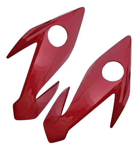 Par de Carenagens Laterais do Farol Paramotos Honda Cg 160 Titan 2016 a 2021 Vermelho Guarau