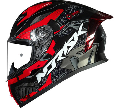 Capacete Norisk Flow Robot com 2 Viseiras e Spoiler Preto Vermelho Tamanho 56/S