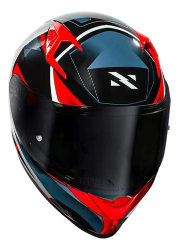 Capacete Norisk Flow Pulse com 2 Viseiras e Spoiler Azul Vermelho
